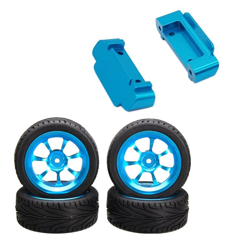 

4Pcs Alloy Rims Tires Rc Car Wheels For 1/18 Wl Toys & 2Pcs Upgrade Spare Rc Car Parts Front Rear Bumper