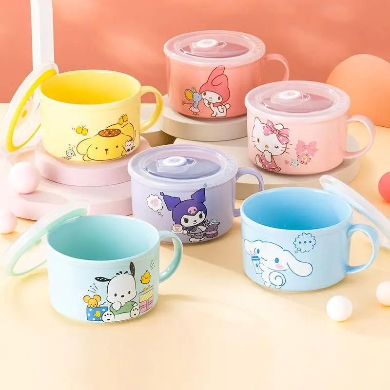 800 мл Sanrio мультфильм Hello Kitty миска для мгновенной лапши Kuromi My Melody Cinnamoroll Kawaii большая