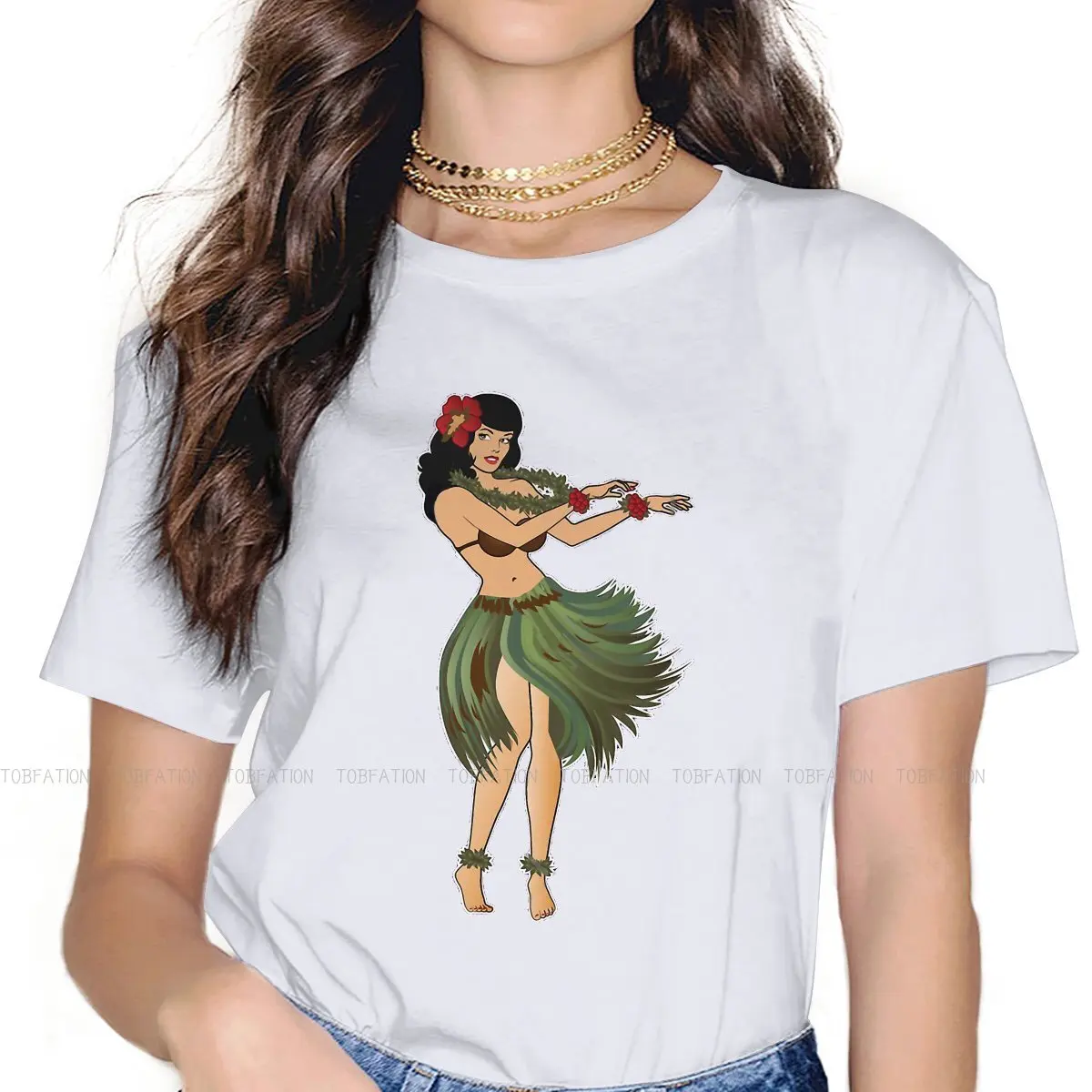 

Dance 100% Cotton TShirts Beautiful Hula Girl Dancing The Hula Personalize Girl T Shirt New Trend 5XL