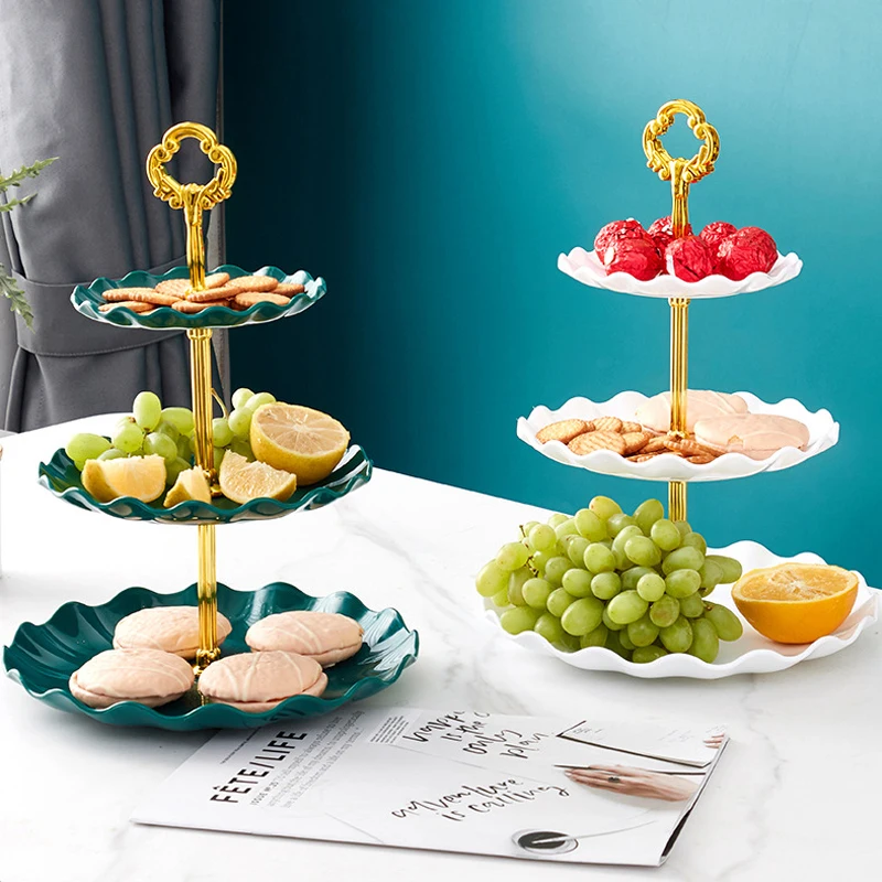 

Скандинавская тарелка для десертов, роскошная тарелка для фруктов, 3 уровня, поднос для украшения стола, тарелка для конфет, свадьба, Рождест...