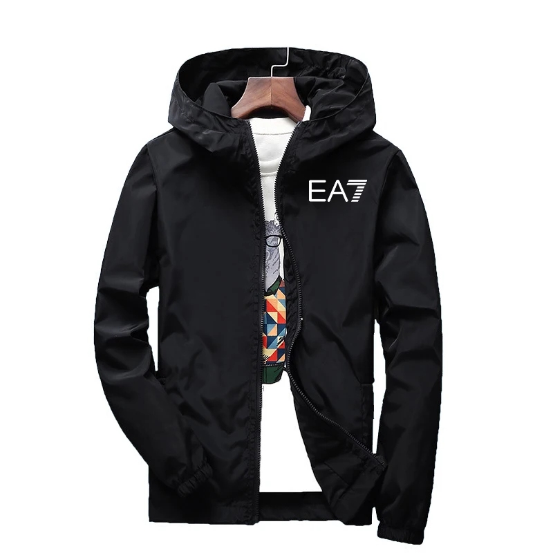 

2023 Spring/Summer Slim Fit Jacket Men's Casual Windbreaker Zipper Thin Hooded Men's Windbreaker Travel Men windbreaker Jacket