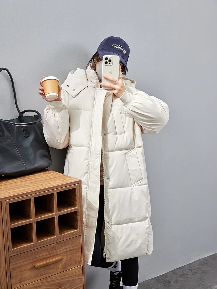 Пуховик корейской серии с капюшоном одежда на хлопковой подкладке женская