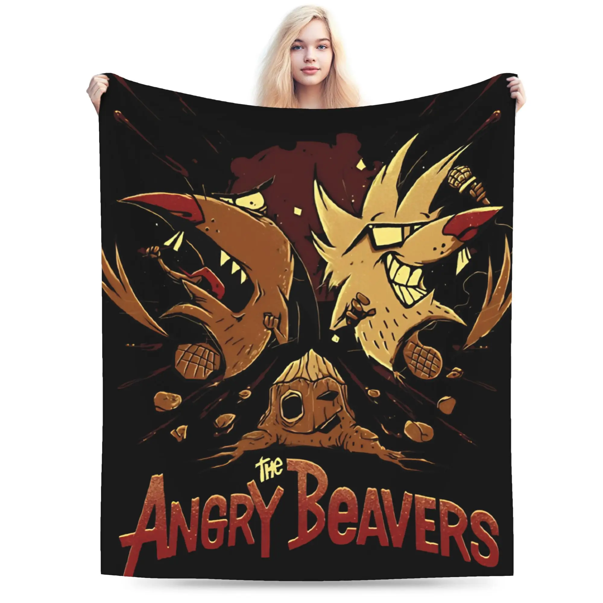 Фото Angry Beavers Daggett & Norbert Feverish: Уютные бархатные пледы, супермягкие покрывала для дома и кровати. №2