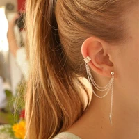 1pc fashion gold metal leaf earrings ear clip accessories