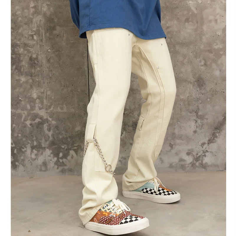 Streetwear Men 2022 New Pattern Black Pants Straight Pants Comfortable Temperament Loose Recreational Trousers Autumn Female