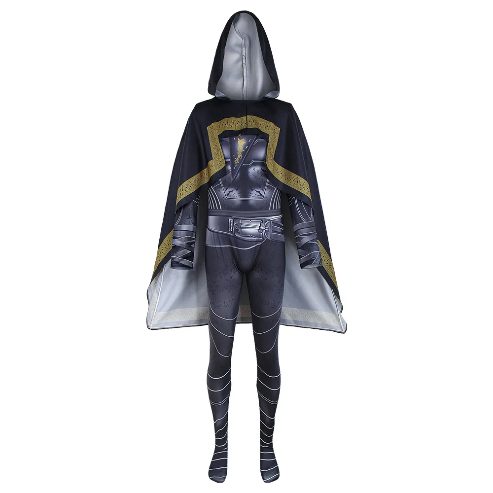 

Костюм для косплея супергероев Black Teth Adam, комбинезон с 3D принтом, плащ, костюмы на Хэллоуин