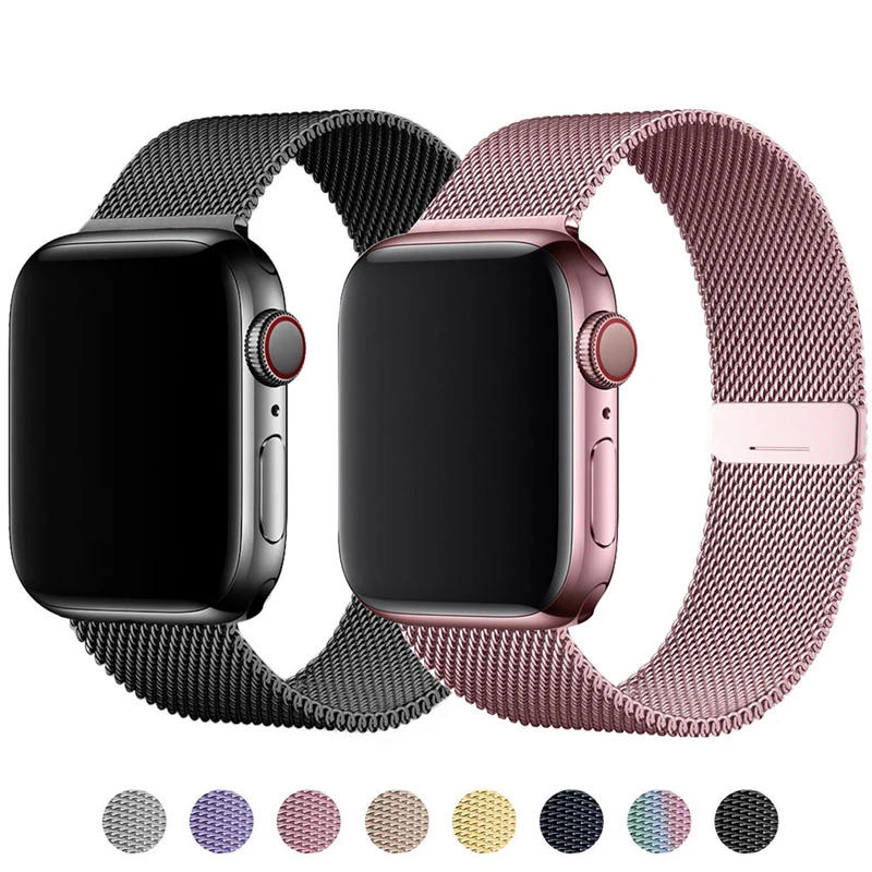 

Ремешок для Apple watch, из нержавеющей стали, магнитный, 44, 40, 45, 41, 42, 38 мм