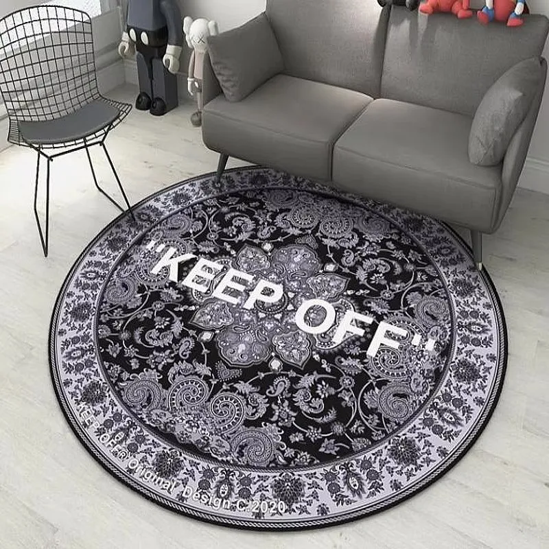 Круглый ковер с цветком кешью творческая личность спальня гостиная компьютерный