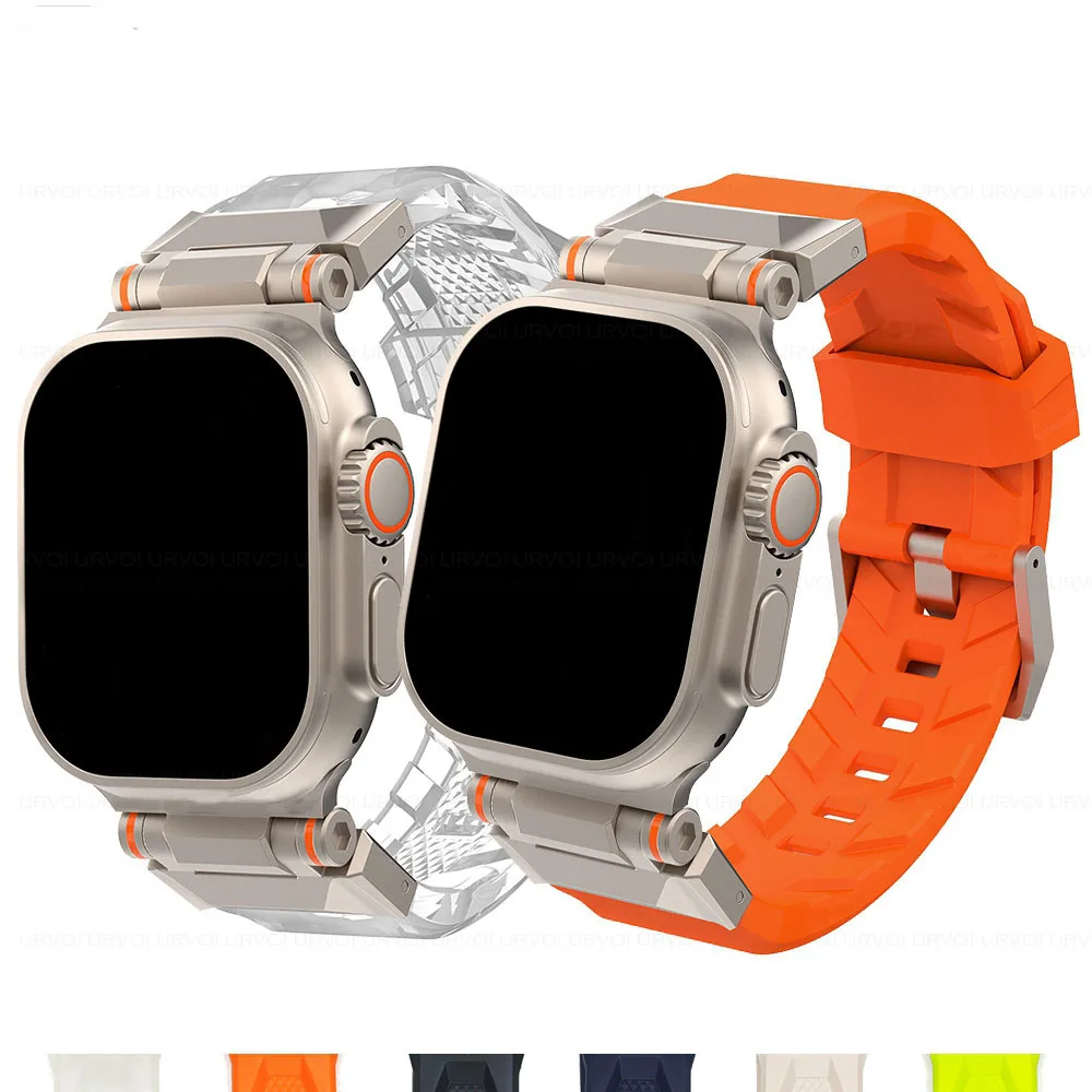 Роскошный ремешок для Apple Watch Ultra 2 1 Series 9 876 SE 54 жесткий дизайнерский iWatch