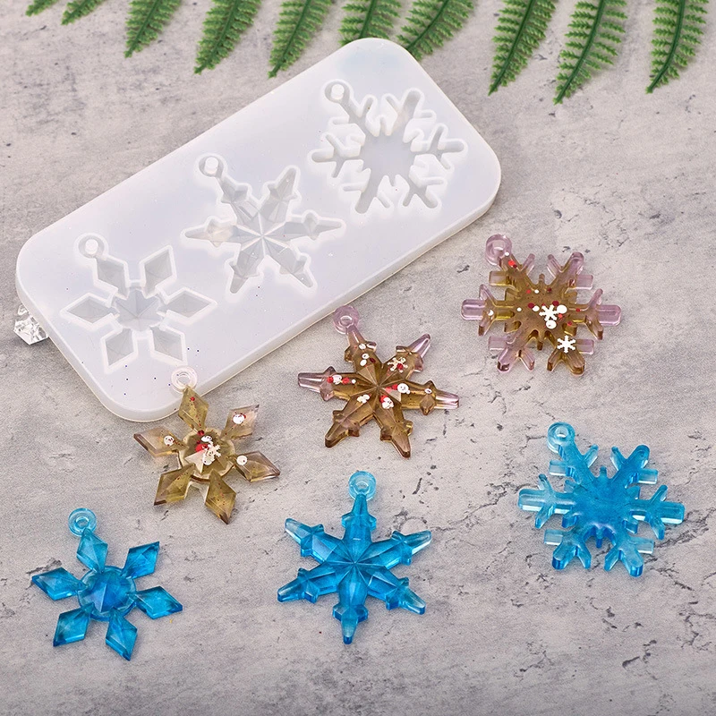 

1pcs Snowflake Resin Molds Silicone Pendant Epoxy Resin Mold Christmas Gift Hanging Home Decoration DIY Jewelry Making Supplies