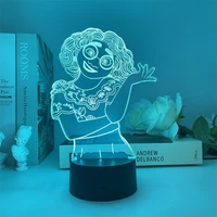disney encanto 3d night light cartoon movie mirabel modeling visual stereo led 16color touch table lamp for childrens room