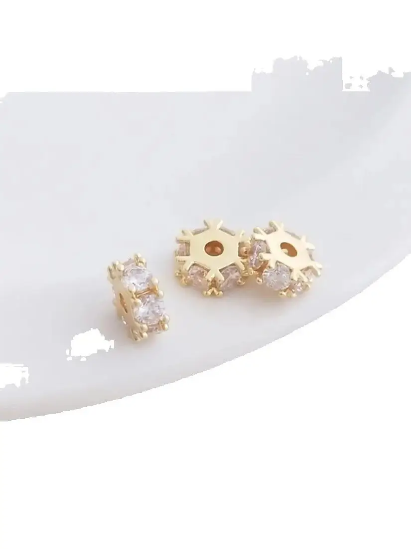 1 шт. посылка из 14-каратного золота с микроинкрустацией цирконом разделителем в