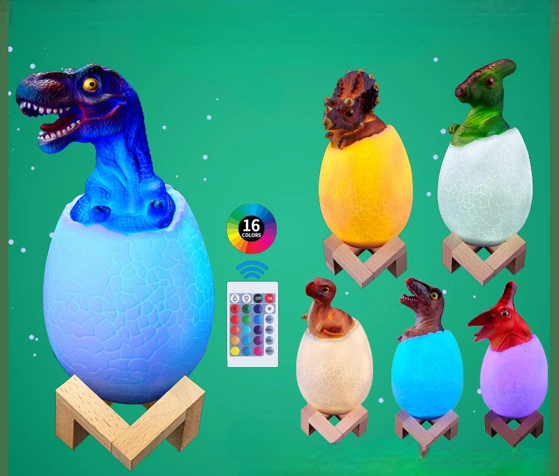 

2023 New 3D Dinosaur Egg Lamp Christmas New Unique Creative Gift Rechargeable Bedhead Atmosphere Night Light bedroom lamp