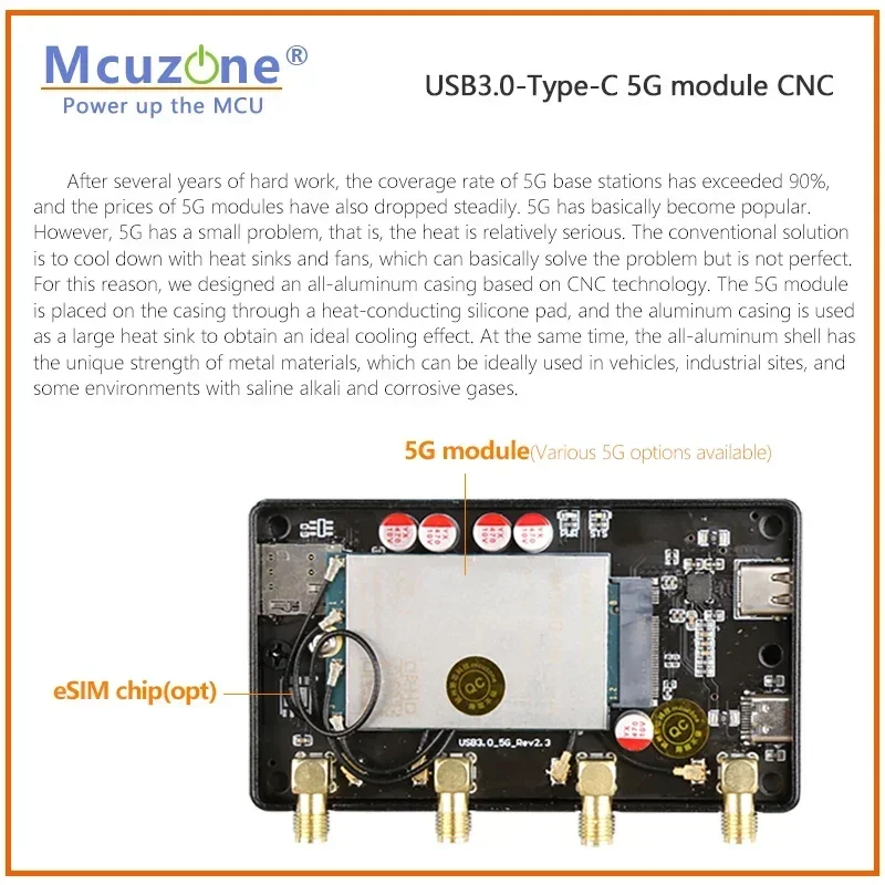 (Модель: MR5U3C) Модуль USB3.0 Type-C 5G металлический корпус с ЧПУ Plug and Play для x86 Mac OS Ubuntu