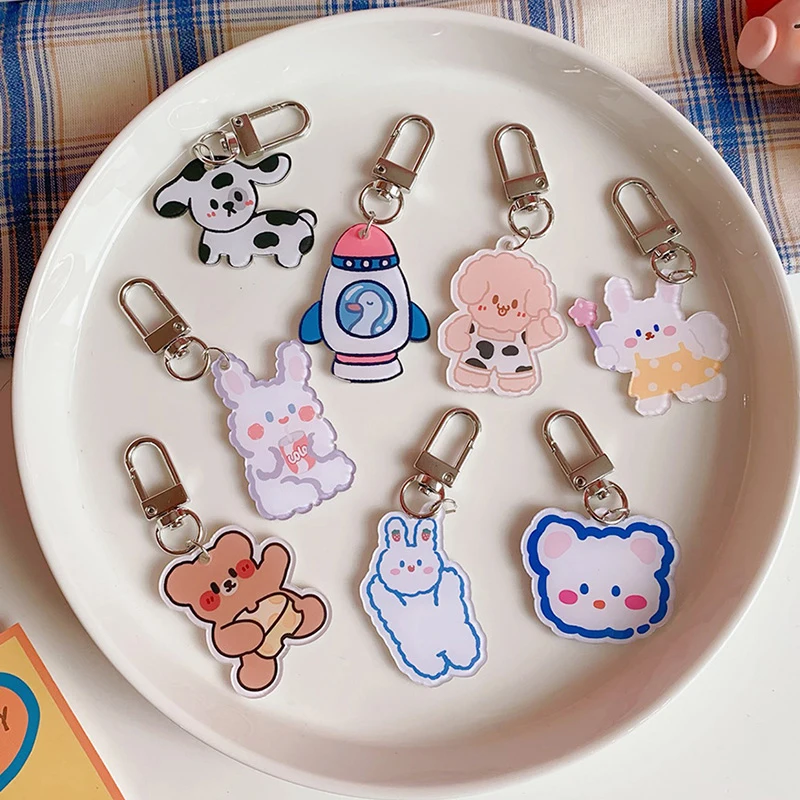 

Cute Japanese Style Anime Animals Keychain Pendant INS Cartoon Girly Jewelry Gift Student Backpack Lovely Accessories Ornament