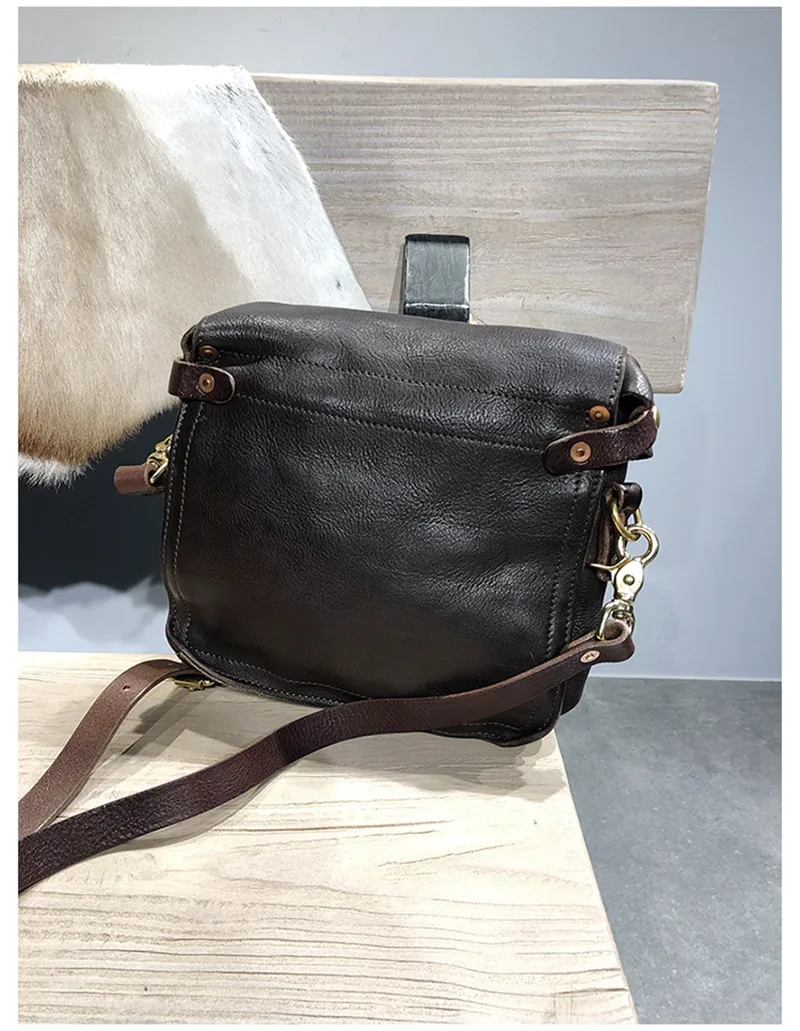 Natural soft genuine leather ladies messenger bag organizer fashion literary luxury real cowhide women daily party shoulder bag
