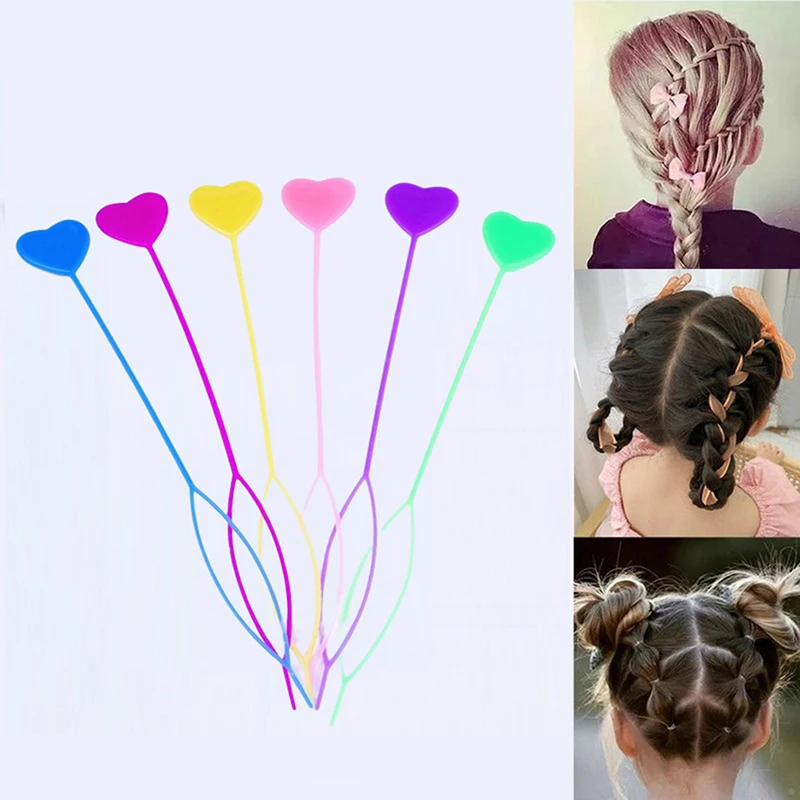 

10Pcs Pull Needle Portable Hair Braid Manual Hair Bun Tool Special Tool for Kids Use with Beads Baby Girl Accessories Headband