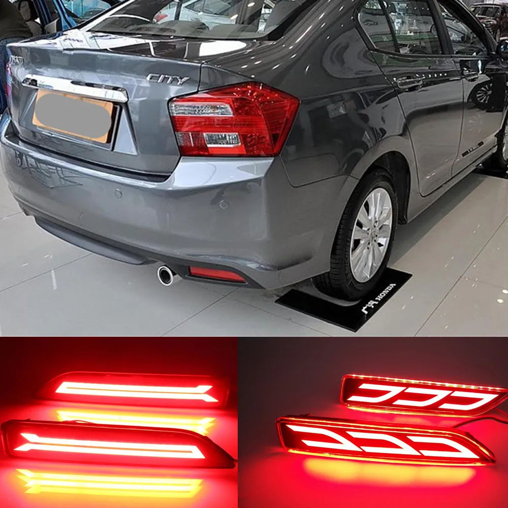 2 шт LED задние фонари для Honda City 2012 2013 2014 BR-V BRV 2015 2016 MOBILIO 2017 Стоп-сигналы включены.