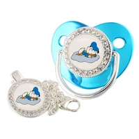 disney classic donald duck image baby pacifier with chain clip bpa free newborn silicone pacifier soother for baby shower gift