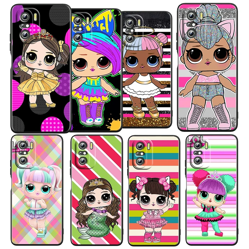

L.O.L. SURPRISE Doll Love For Xiaomi Redmi K50 Gaming Pro 5G 10 9 9A 9C 9T 8 7 6 5 4X TPU Soft Black Phone Case Funda Coque Capa