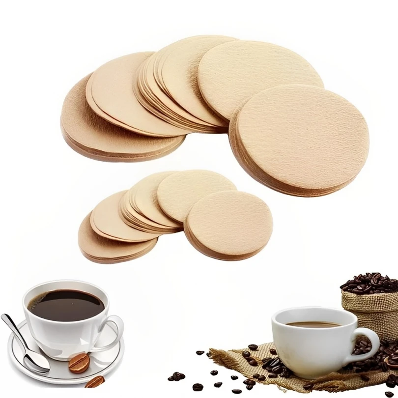 100pcs Wood Color Coffee Pot Filter Paper Round Length for H