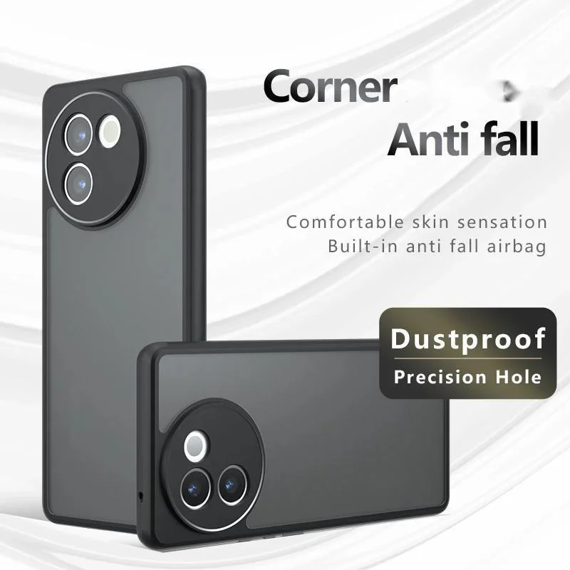 Противоударный чехол для VIVO V40 Lite женский роскошный матовый прозрачный защитный