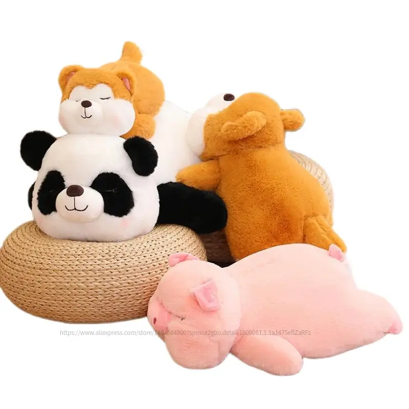 

Hot 30-60CM Squisy Plush Pillow Kawaii Pig&Panda&Shiba Inu Dog Stuffed Soft Plush Toy Cartoon Sofa Cushion Home Decor Kids Gift