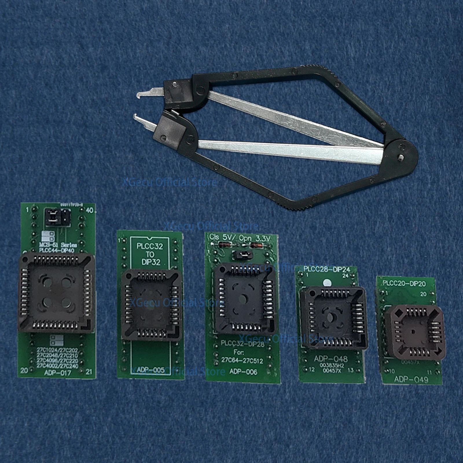 

Полный комплект адаптера PLCC 20/28/32/44 to DIP 20/24/ 28/32/40 + IC экстрактор для программатора XGecu T48 TL866CS TL866A