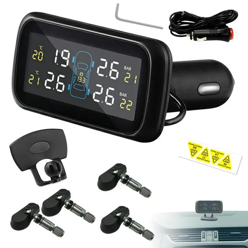 

TPMS Tire Pressure Monitoring System Large Colorful Screen Tire Pressure Monitor Suitable For RV Trailer Truck Van Cars