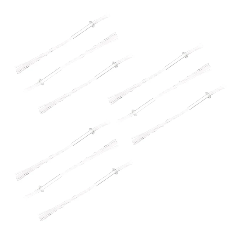 

9Pcs Glass Tube Oil Lamp Wick Holder Adapter With 4.7 Inch Round Cotton Wick White