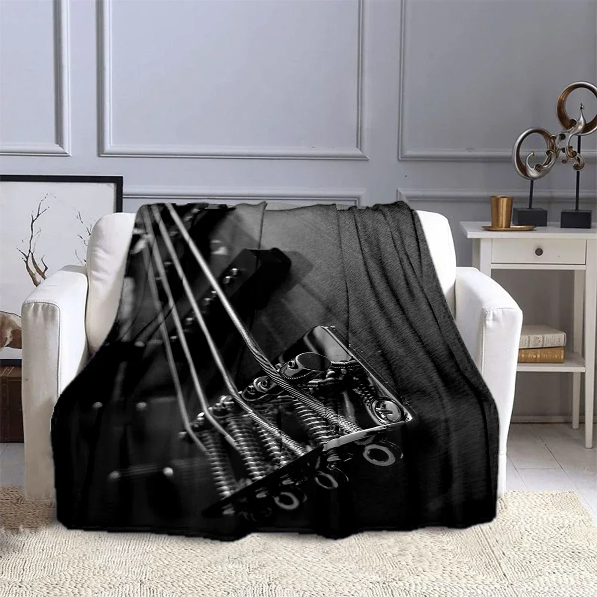 Одеяло детское Фланелевое для электрогитары мягкое удобное дома и путешествий