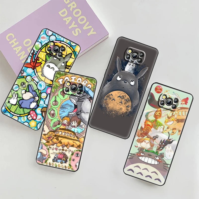 

Hayao Miyazaki Anime Totoro Phone Case For Xiaomi Mi Poco X4 X3 NFC F4 F3 GT M5 M4 M3 M2 X2 F2 F1 GT Pro C3 5G Black Cover