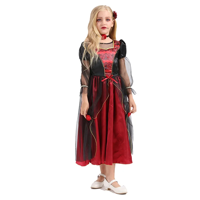 

Halloween Cosplay Game Anime Children's Clothing Girls Horror Vampire Princess Dress Witch School Stage Play Performance