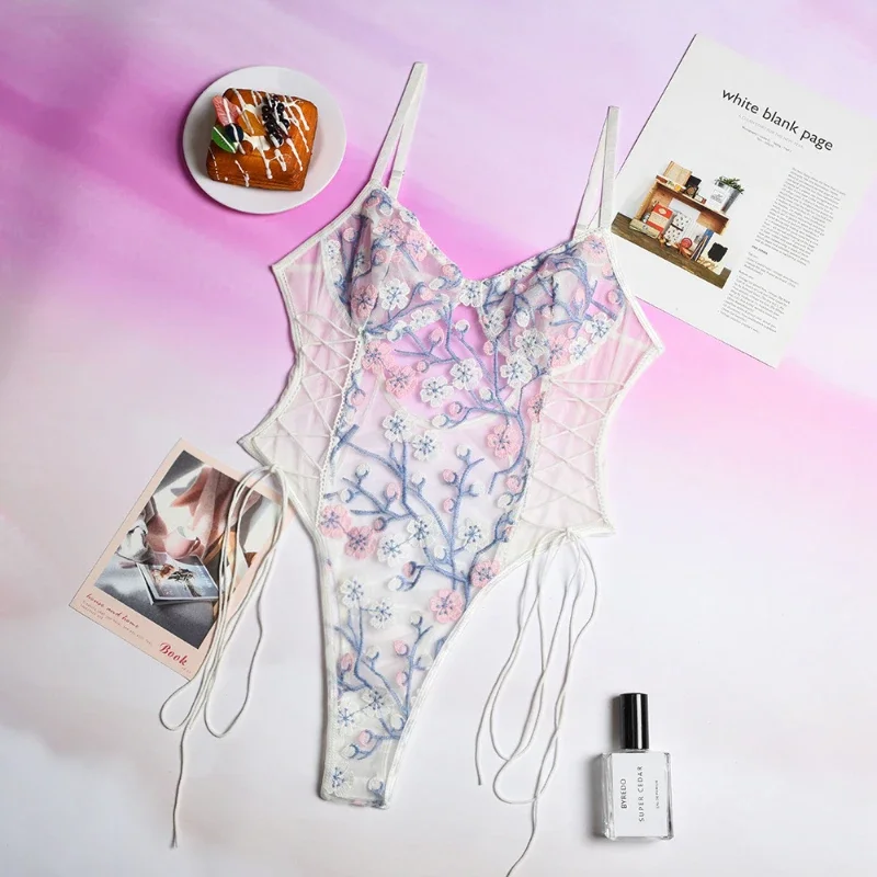 Прозрачные боковые бретели сексуальное боди для взрослых горячая сетка