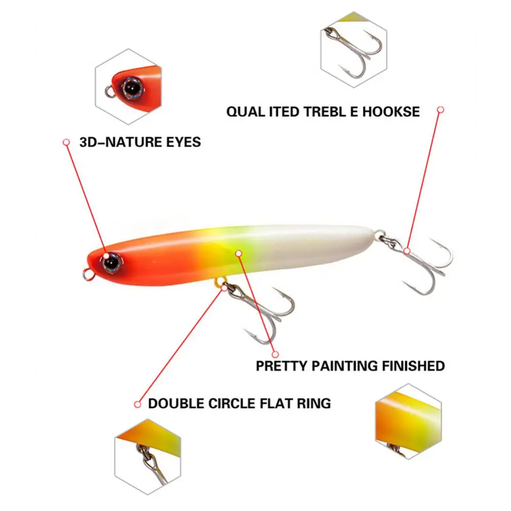 

Luya Bait Word Dog Goods For Fishing Floating Water Pencil Long Throw Fishing Accessories Fishing Lures 67mm/6.5g Luya Fake Bait