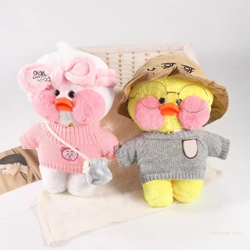 

Y4UD 30cm/12inch Mini Duck Toy Accessories Dog Bear Plush for DOLL Clothes Woolen Sweater for Creative Dress Up for Pretend f