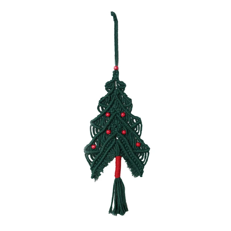 

Christmas Tree Ornament Handmade Woven Cotton Thread Tapestry Tree Wall Hanging Decoration for Home Bedroom