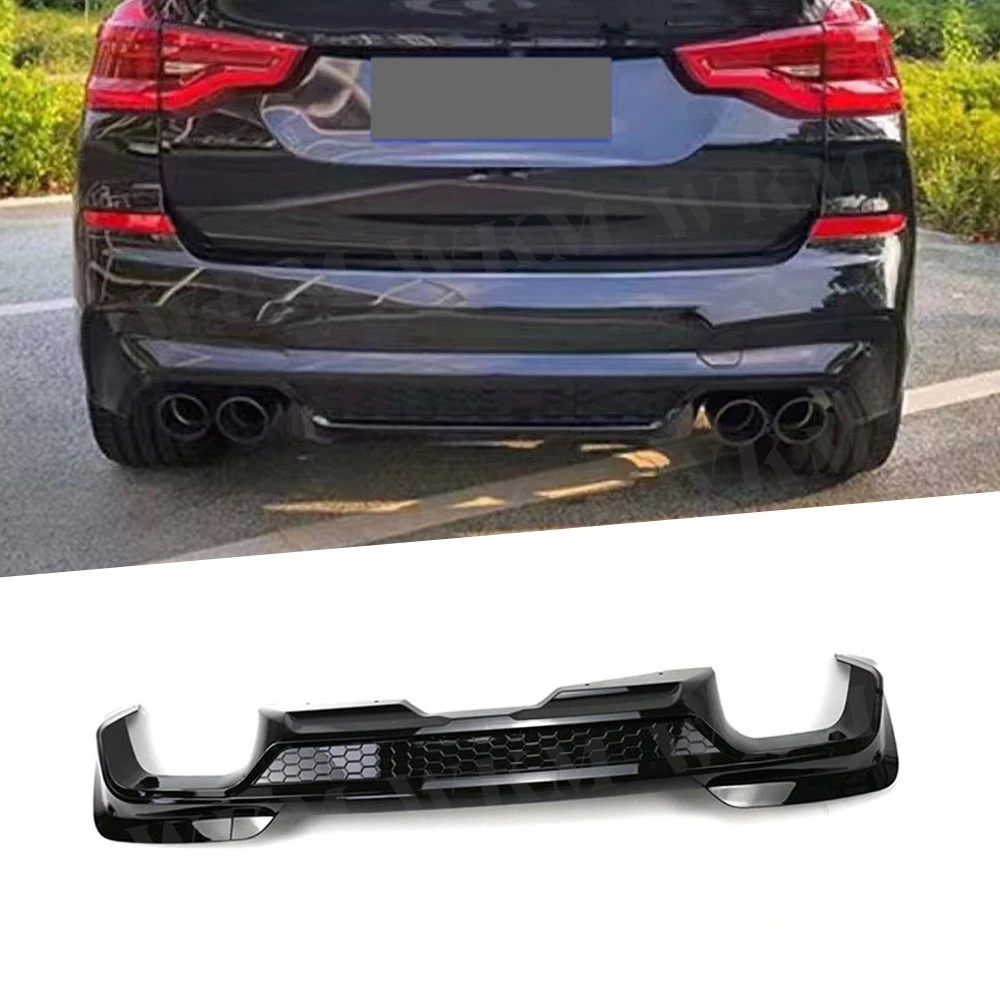Задний бампер Carbon Look ABS OO-OO для BMW X3 G01 M Sport 2018-2021 глянцевый черный задний диффузор