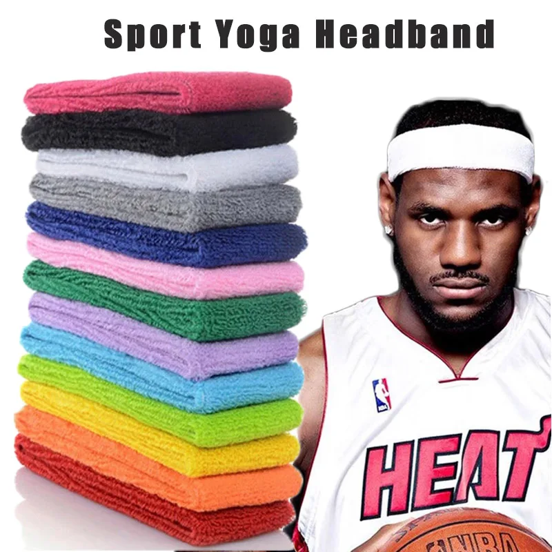 

Cotton Sports Yoga Headband for Men Women Unisex Yoga Hairband Gym Stretch Head Bands Strong Elastic Fitness Basketball Band