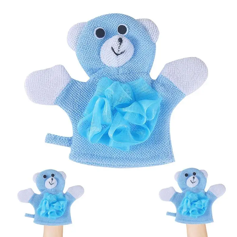 

Перчатки для ванны с милыми животными, марионетками, банные перчатки, цветное Хлопковое полотенце из комбинированного материала, мягкое полотенце для малышей, новорожденных, детей