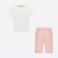 nigo childrens 3 14 years old letter print t shirt straight shorts suit nigo39887
