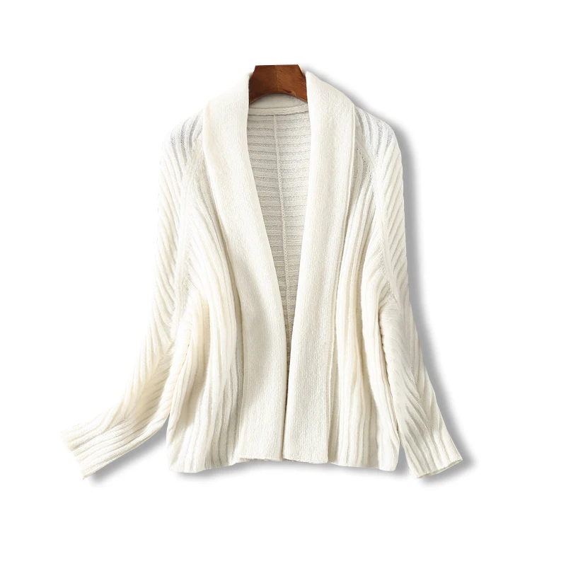 

2022 новый шерстяной свитер женский зимний теплый модный свободный короткий кардиган с v-образным вырезом белая одежда высокого качества для ...
