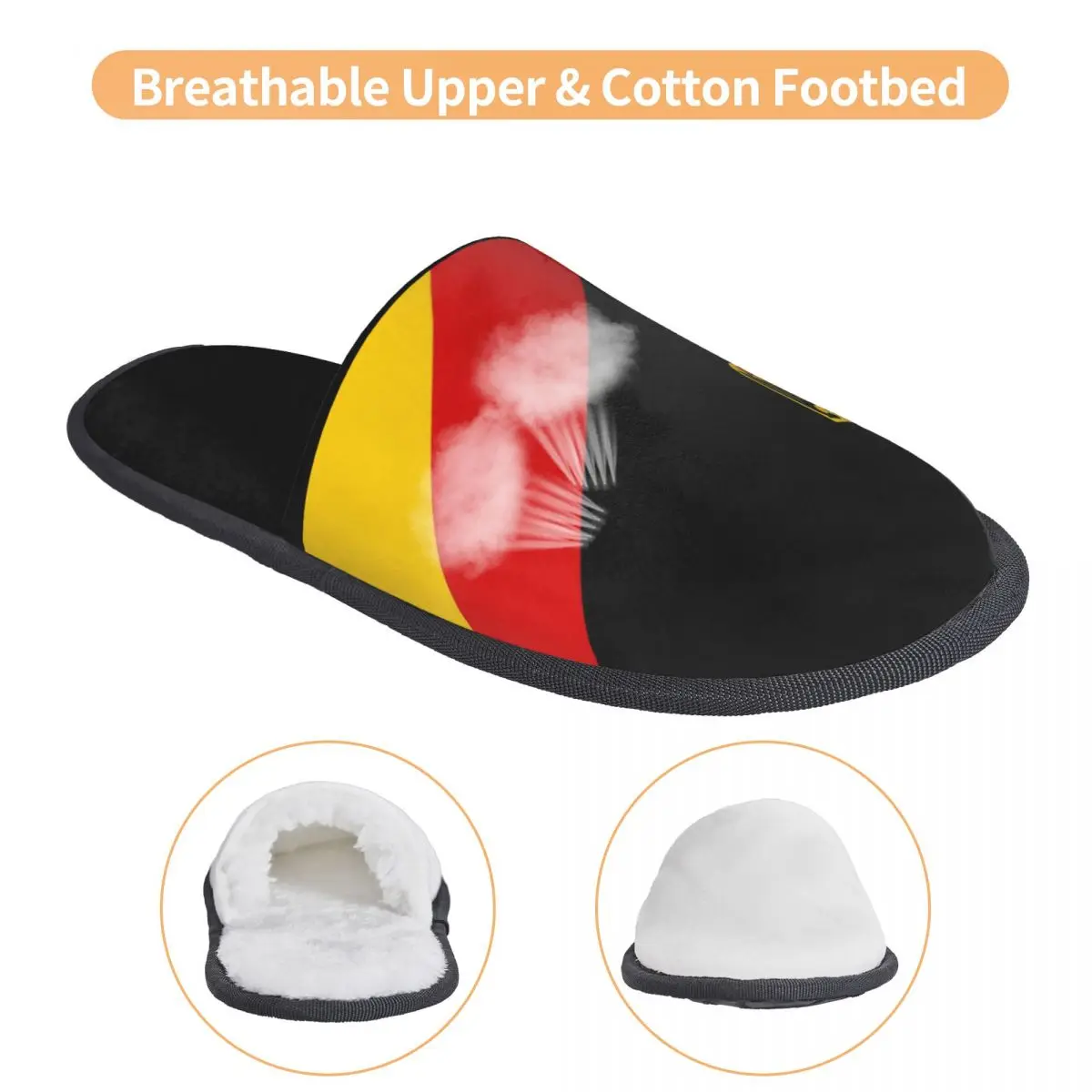 Пользовательские гостевые тапочки с немецким флагом для ванной комнаты женские