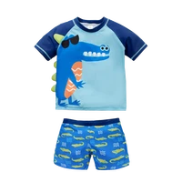 honeyzone traje de ba%c3%b1o crocodile children boy swimwear summer short sleeve two piece clothing set for beach swimming