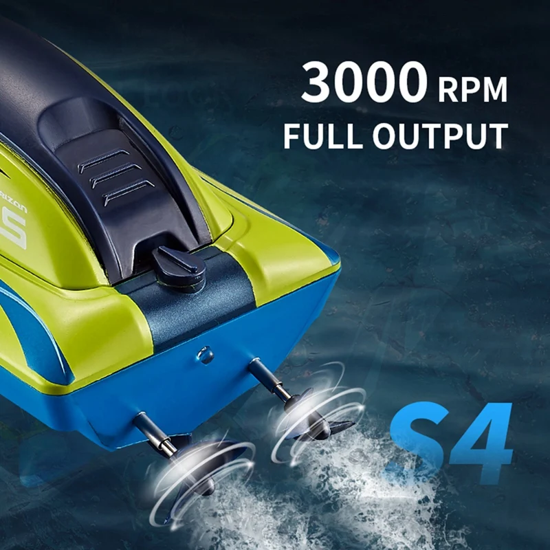 Радиоуправляемая лодка 2 4G с двойным рулем водонепроницаемая высокоскоростная