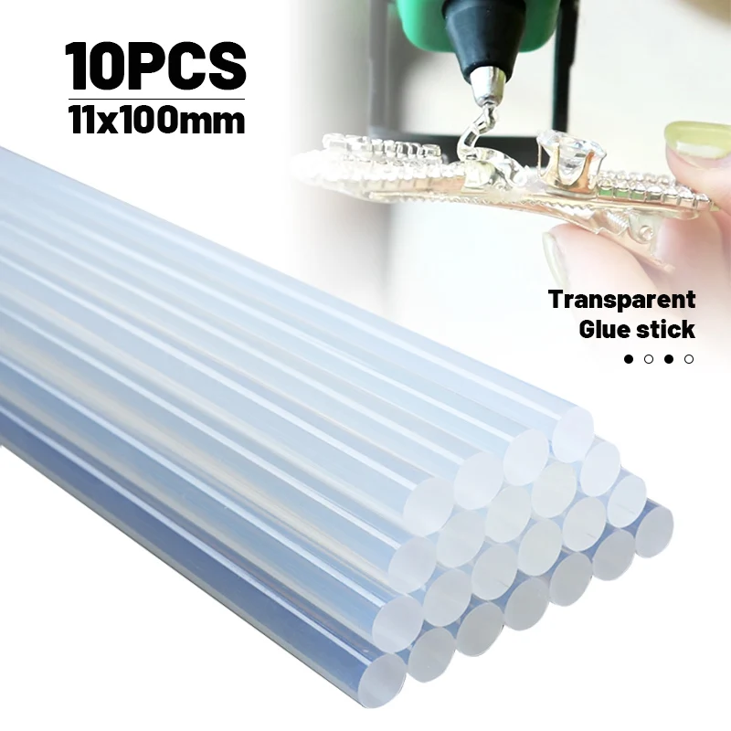 

10Pcs 11x100mm Hot Melt Glue Stick For Electric Heat Pistol Glue Gun High Viscosity Glue Glue Stick Craft DIY Hand Repair Tool