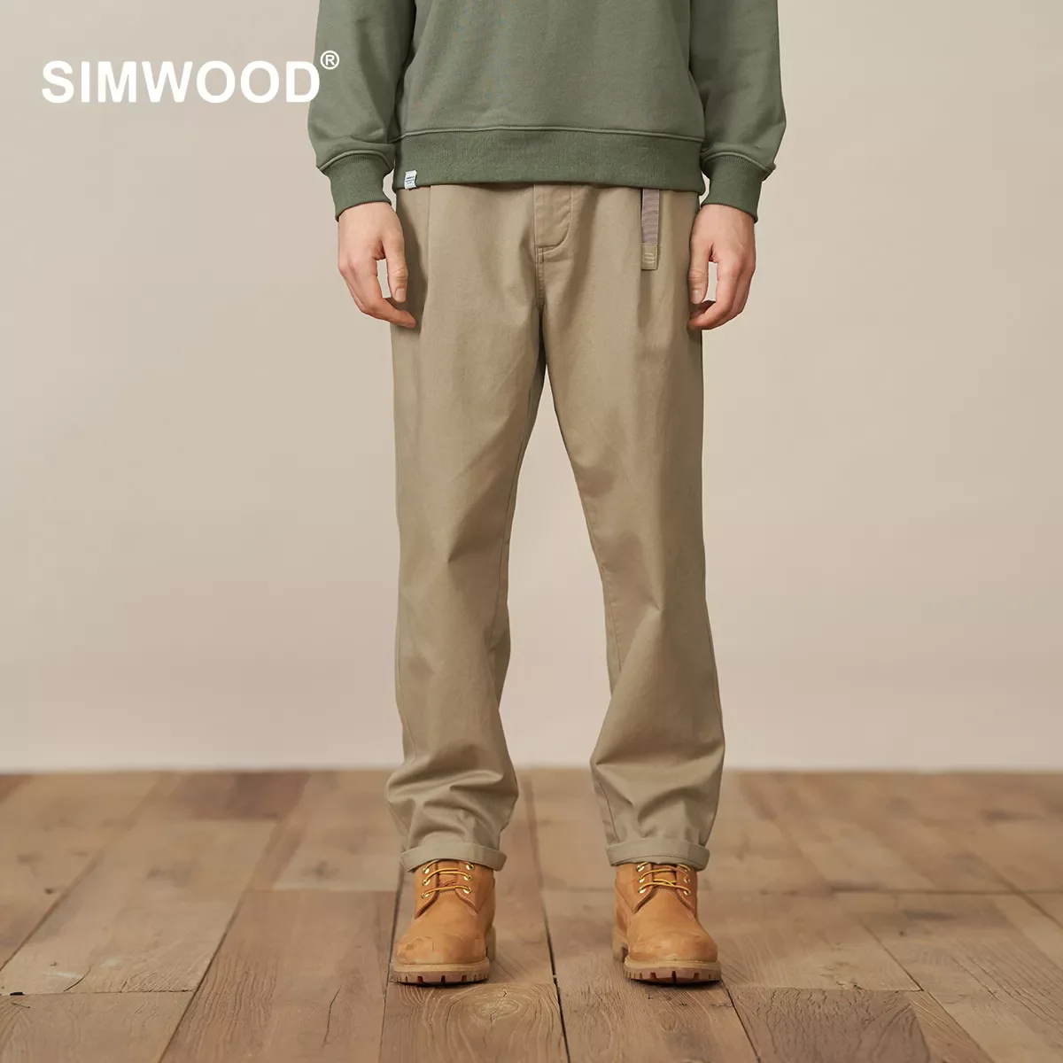 

NEW IN 2022 Spring Summer New Loose Straight Pants Men 100% Cotton Chinos Trousers Plus Size Brand Clothing SL160158
