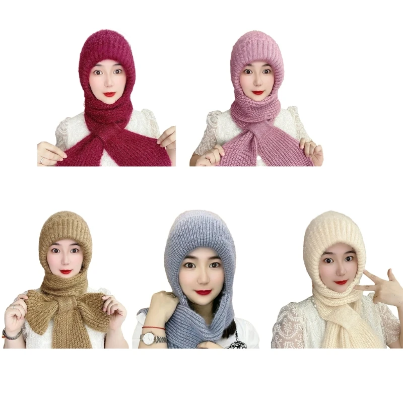 

Teenager Knit Hooded Scarf 2in1 Suits Autumn and Cold Weather Adventures Suits
