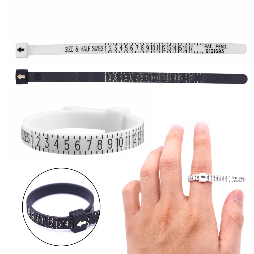 

Men and Womens White/Black UK/US/EU/JP Sizes A-Z Ring Sizer Measure Finger Gauge Genuine Tester Wedding Ring Band