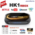 Приставка Смарт-ТВ HK1 RBOX X4S, Android 11,0, Amlogic S905X4, 8K, 4 ГБ, 32 64128 ГБ, 3D, Wi-Fi, 2,4G и телефон, поддержка Google Player, Youtube, Netlflix